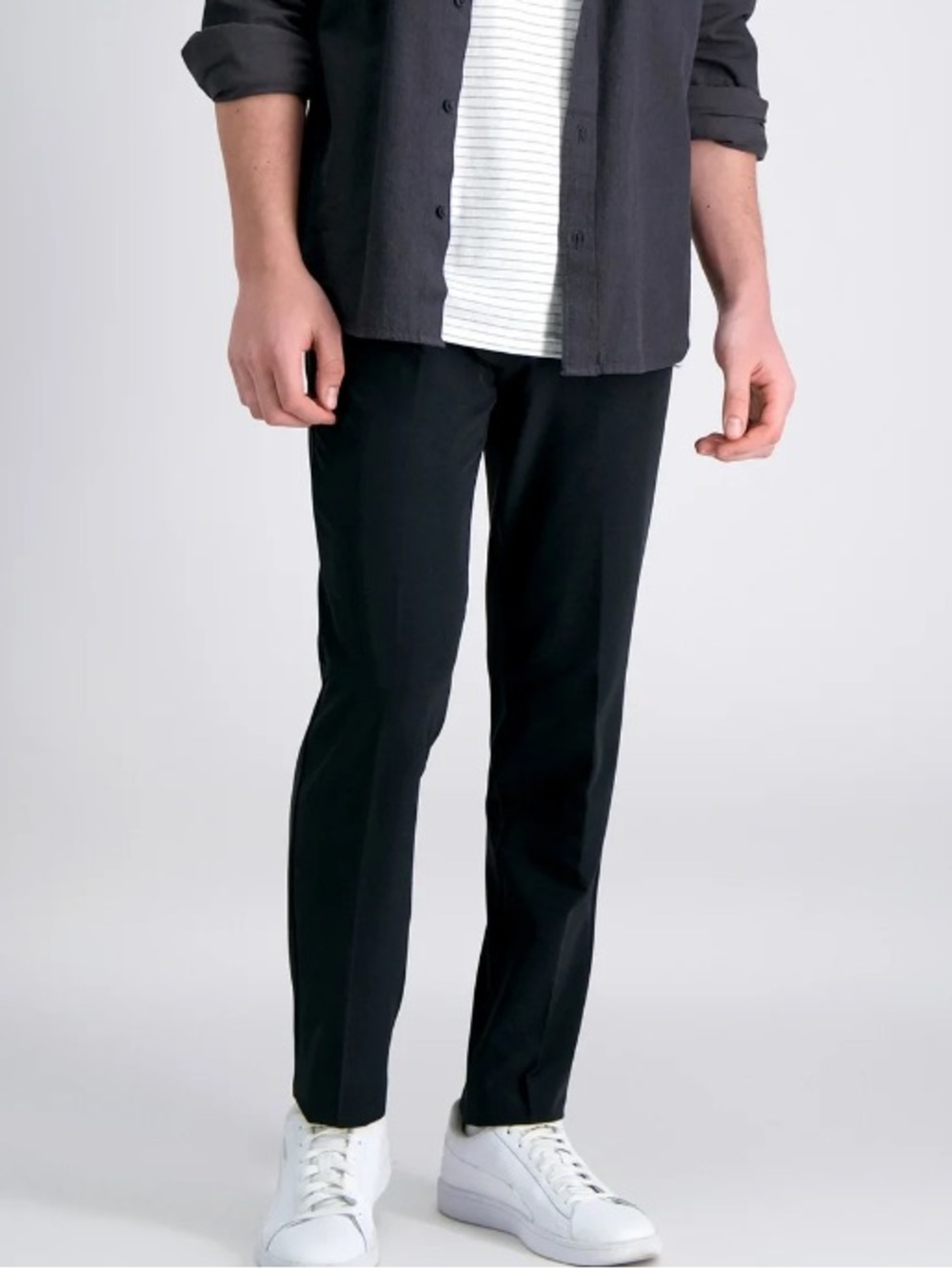 Haggar Men's active series, tech pants Black Lightweight Dress Pants 30x32